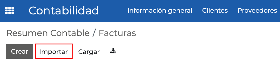 Imagen 9: Importar facturas