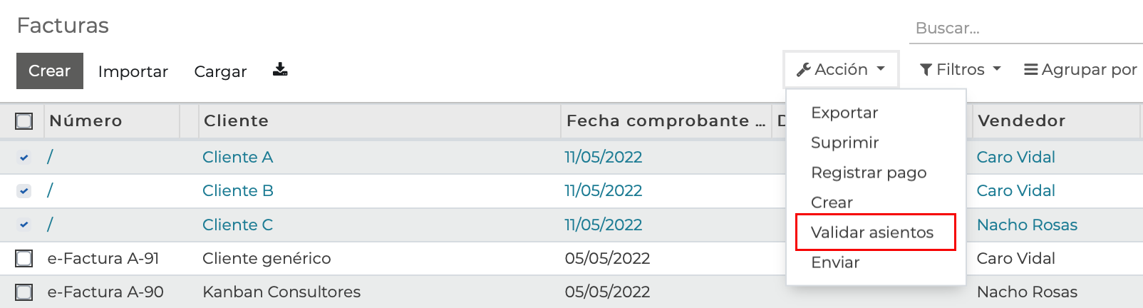 Imagen 15: Validar asientos