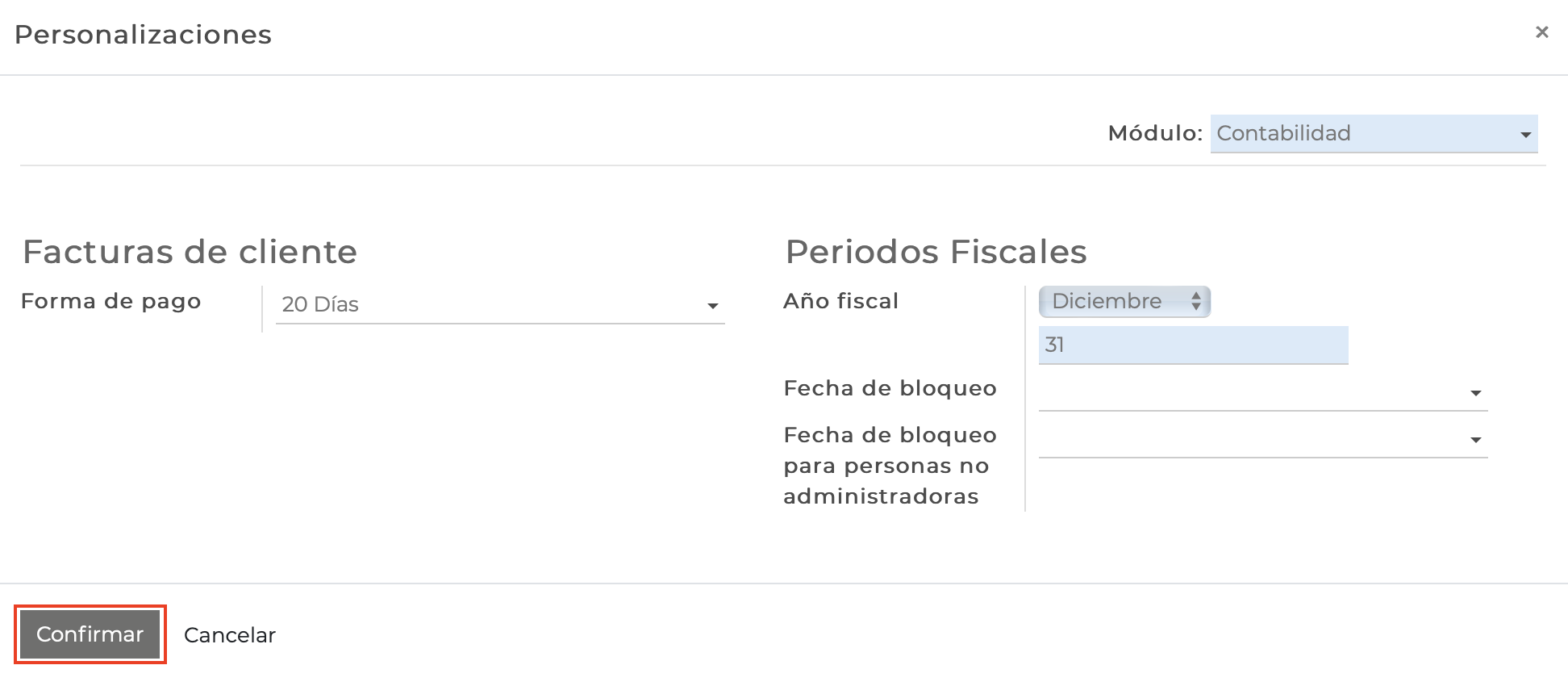 Imagen 5: Confirmar personalización Imagen 5: Confirmar personalización